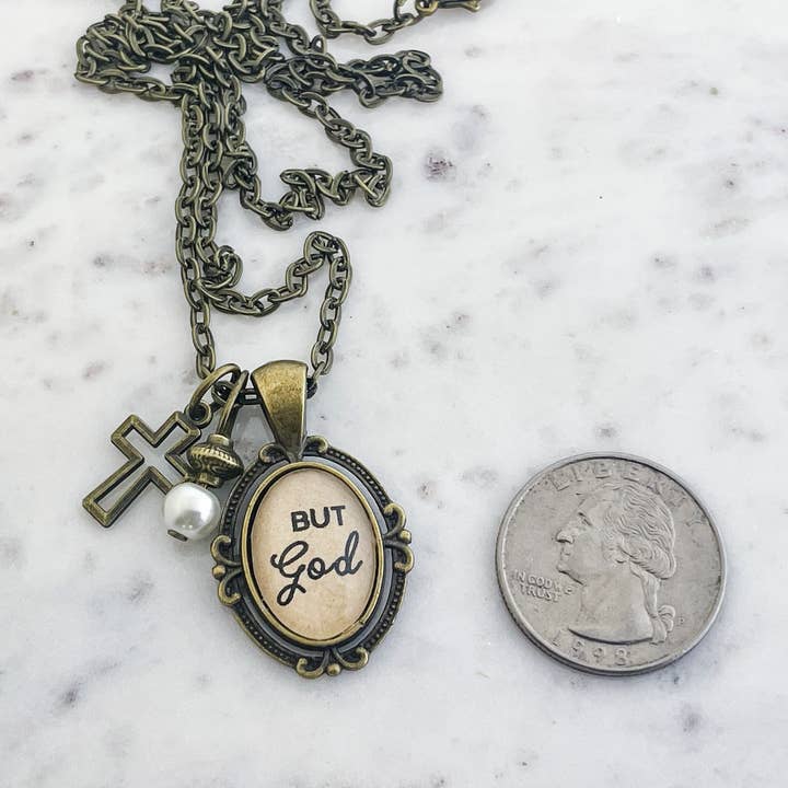 Ivy Barn Designs - Wholesale Pendant/Charm Necklace - But God necklace Inspirational jewelry for Christian store