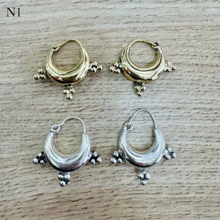 Hecho a mano - Wholesale Hoop Earrings - German silver earrings P.5