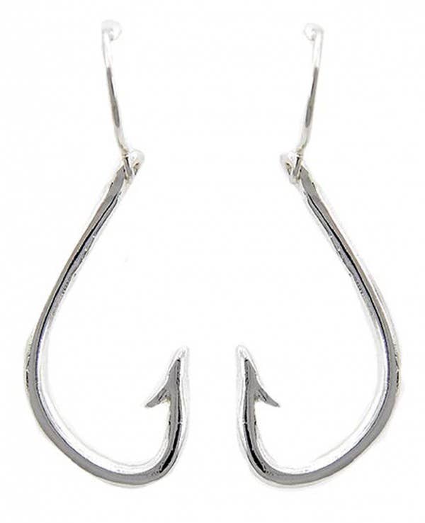 0011 PREMIERE - Wholesale Dangle Earrings - FR2561 Silver 3D Barbed Hook, Fishing Hook Metal Earrings0