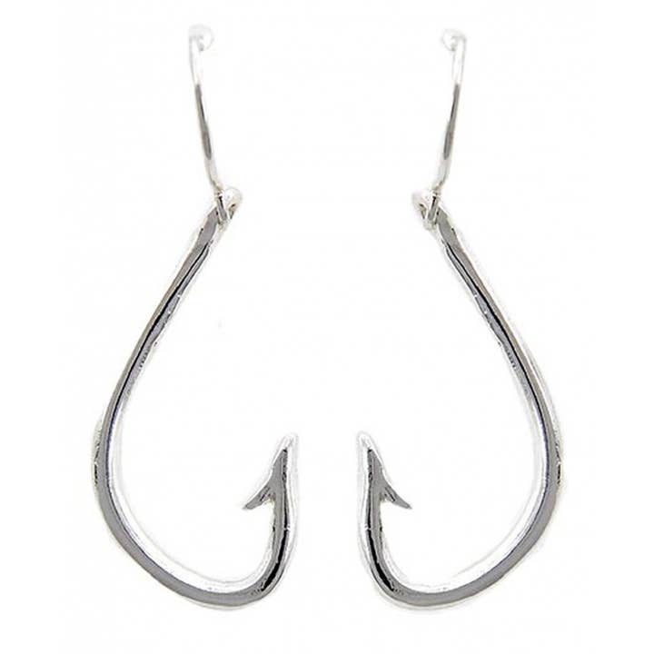 FR2561 Silver 3D Barbed Hook, Fishing Hook Metal Earrings for wholesale by 0011 PREMIERE