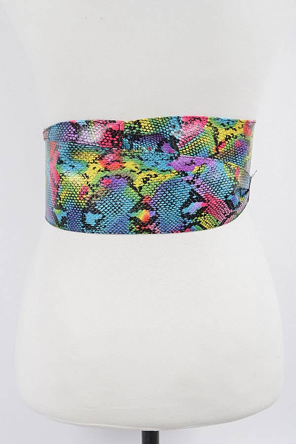 MULTICOLOR Multi Snake Print Kimono Belt for wholesale on Faire2