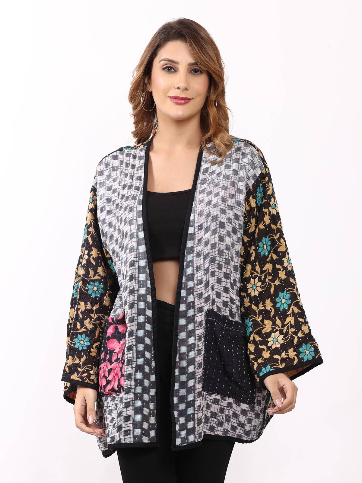 Wevez - Wholesale Jacket - Women's - Women's Kantha Kimono Printed Jacket Wholesale Lot Assorted18