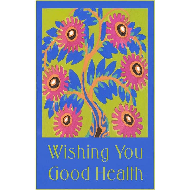 Found Image Press – wholesale Kontorsmateriel/Notecard Set – Gratulationskort IO-84 Önskar Dig God Hälsa, Stiliserad Blomma
