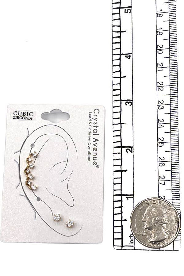 Andrea Bijoux - Wholesale Stud/Post Earrings - CZ STONE LABRET FASHION EARRING1