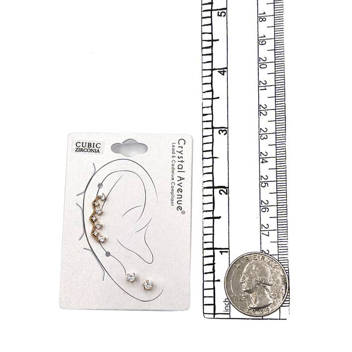 Andrea Bijoux - Wholesale Stud/Post Earrings - CZ STONE LABRET FASHION EARRING1