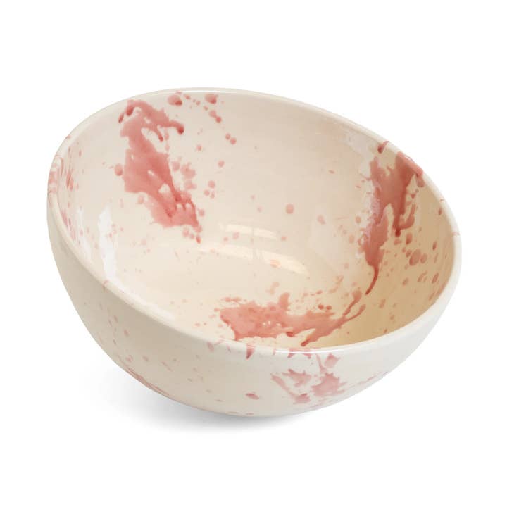 Deep Serving Bowl Rose Splatter for wholesale by ABS Pottery