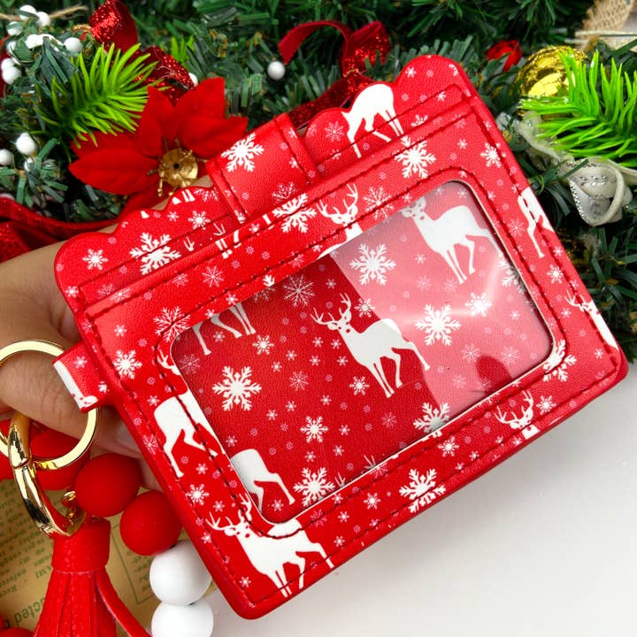 SoapElenGlen – wholesale Keychain bracelet – Christmas Gift Card Holder Silicone Bead Bracelet Keychain6