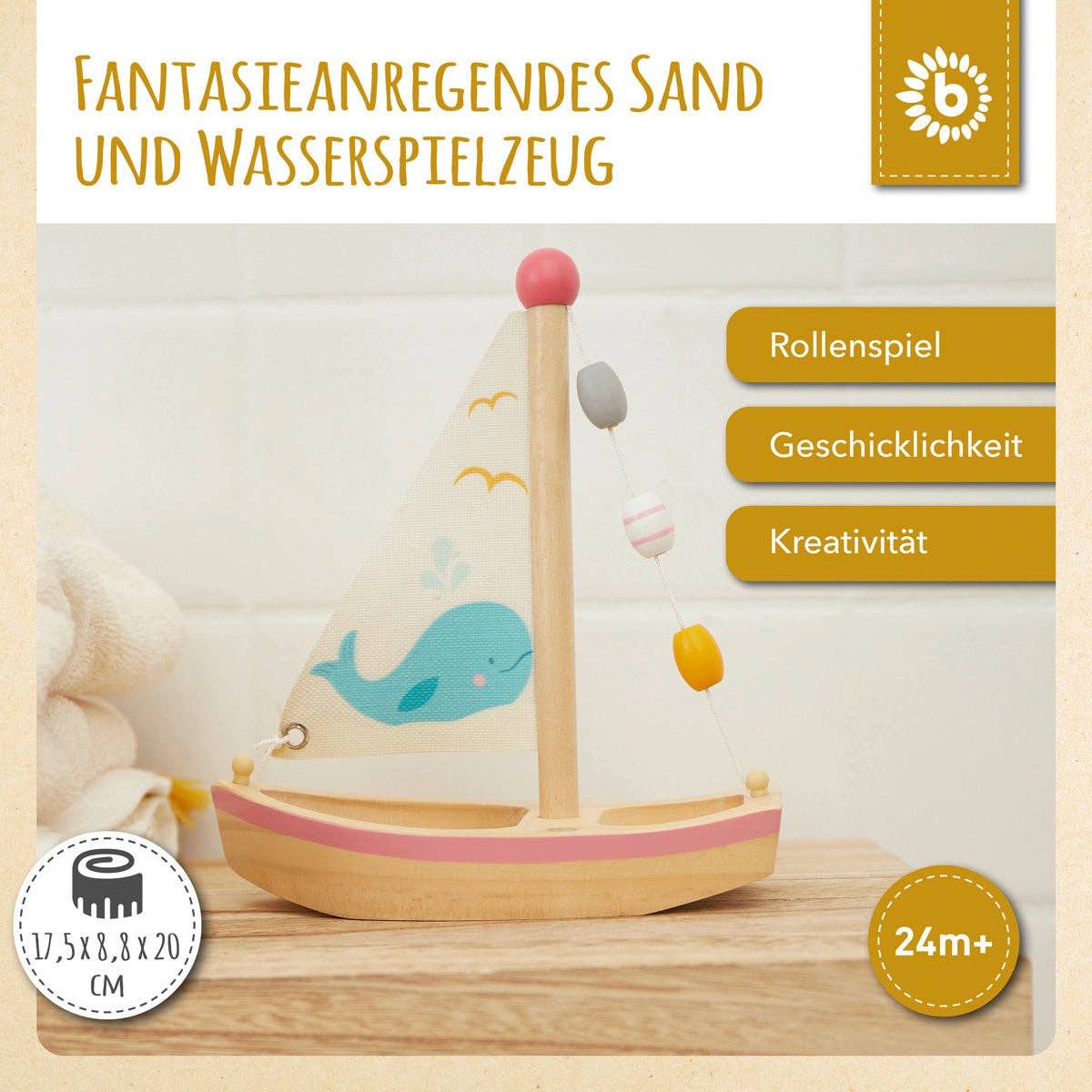 Bieco Spielwaren - Wholesale Wood Toy - Kids - Wooden sailing ship FSC®4