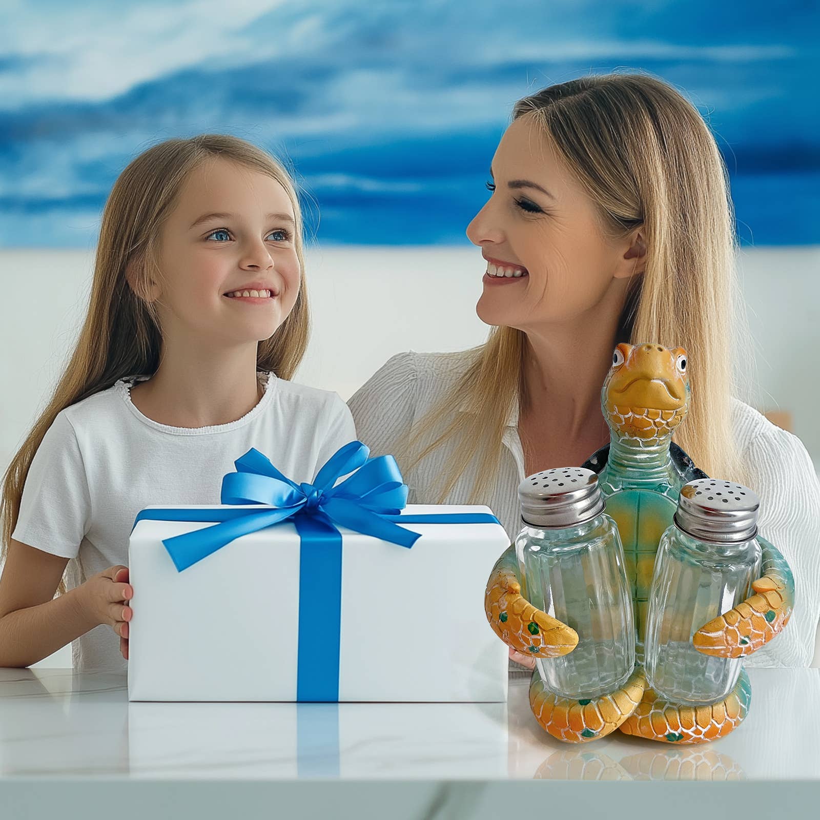 Liffy - Wholesale Salt & Pepper Shaker Set - Sea Turtle Salt and Pepper Shaker Holder Ocean Kitchen Decor6