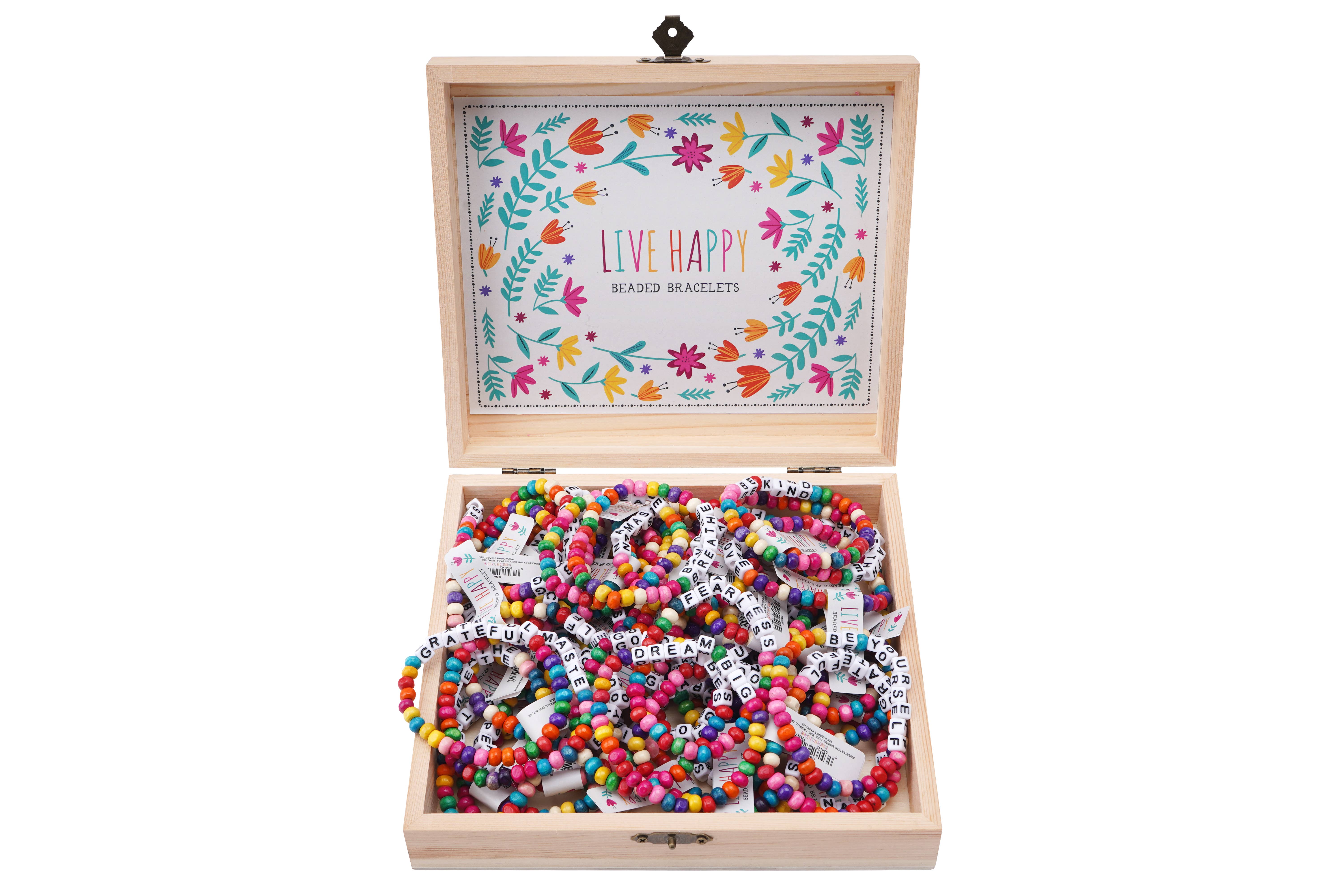 CGB Giftware - Vente Bracelet de perles - CGB Giftware - 10 bracelets slogan variés présentés2