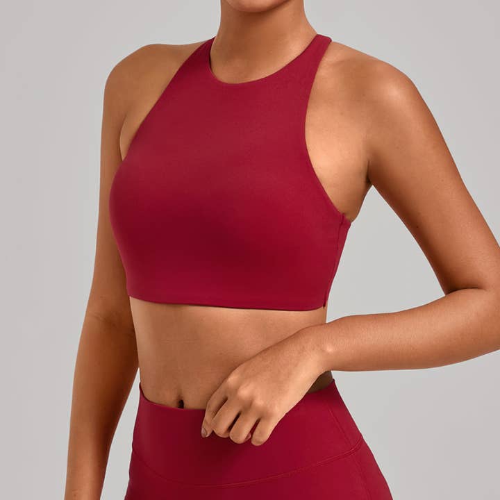 Women's Athletic Cross Back Solid Bra for wholesale by Sodalemon