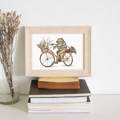 Fox & Fables – wholesale Art print – 5x7 Art Print - Spring Frog