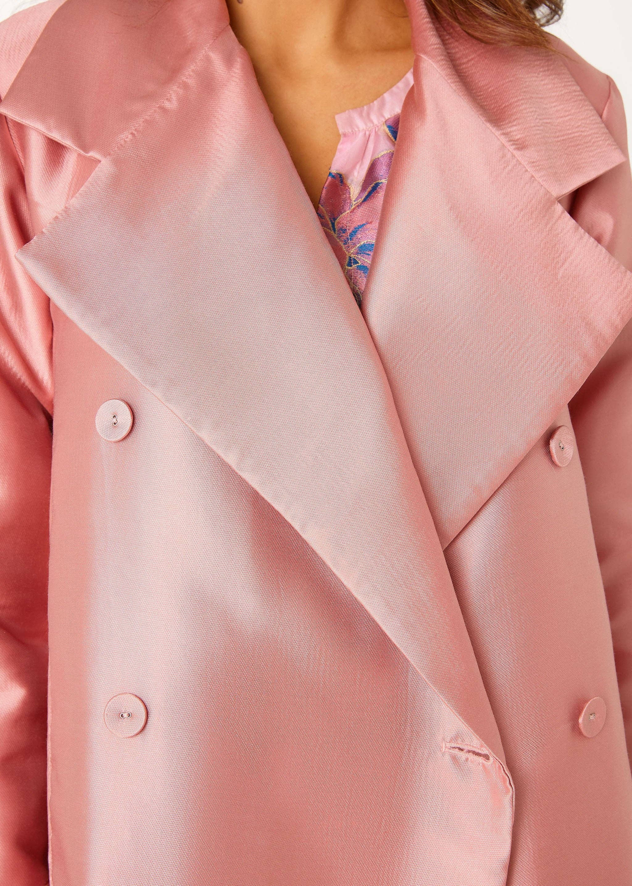 Pink Marisol Coat Blush Mikado for wholesale on Faire1