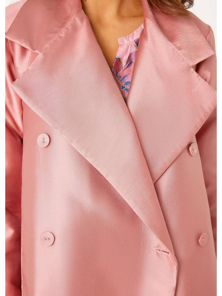 Pink Marisol Coat Blush Mikado for wholesale on Faire1
