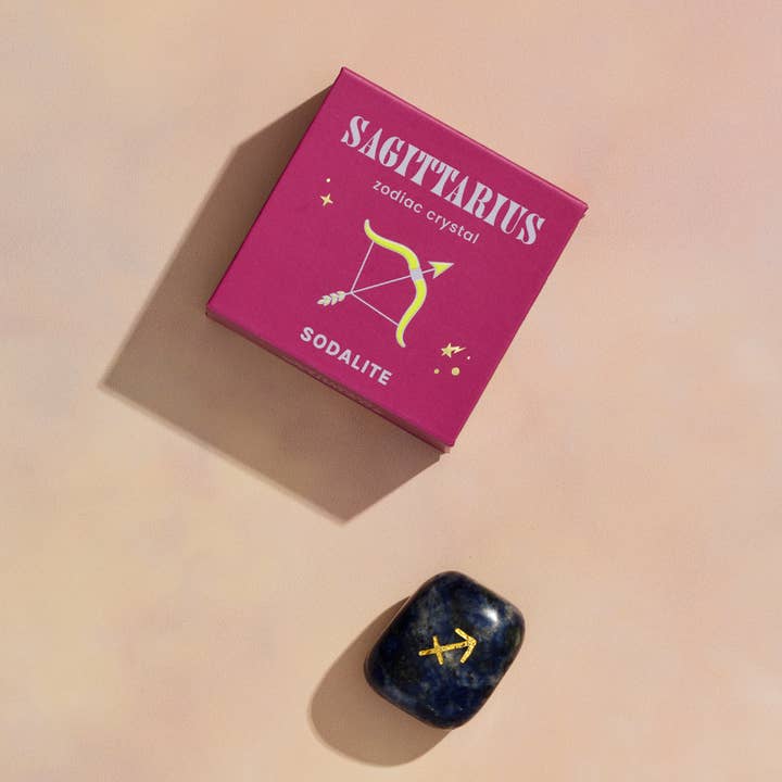 Sagittarius Boxed Zodiac Crystal - Sodalite for wholesale by GeoCentral