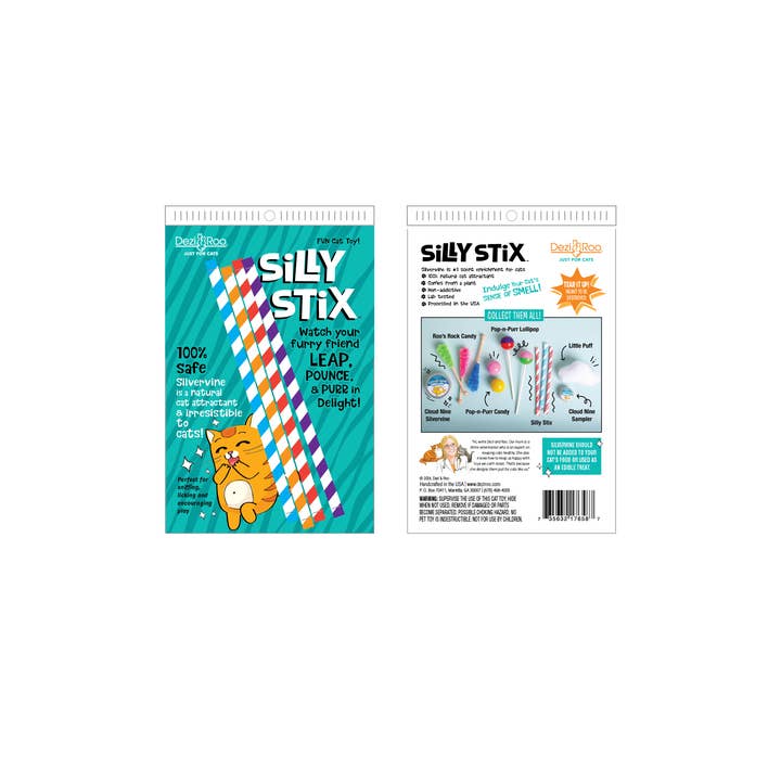 Dezi & Roo - Wholesale Pet Toy - Cat - Silly Stix - Scent Enrichment Cat Toy - Candy Inspired