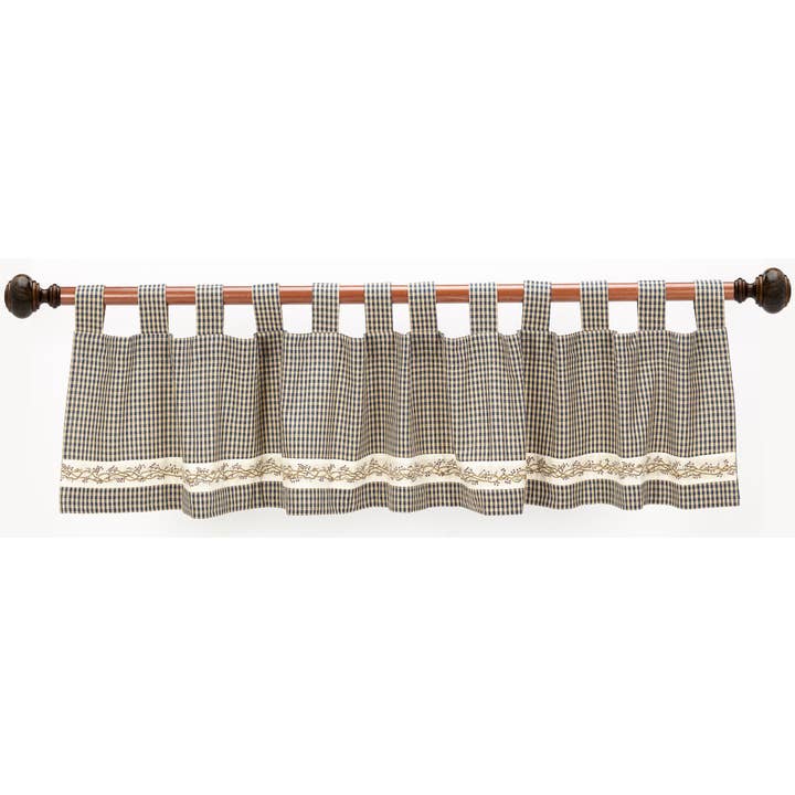 Tab Window Topper - Berryvine Navy for wholesale by Accent Linen