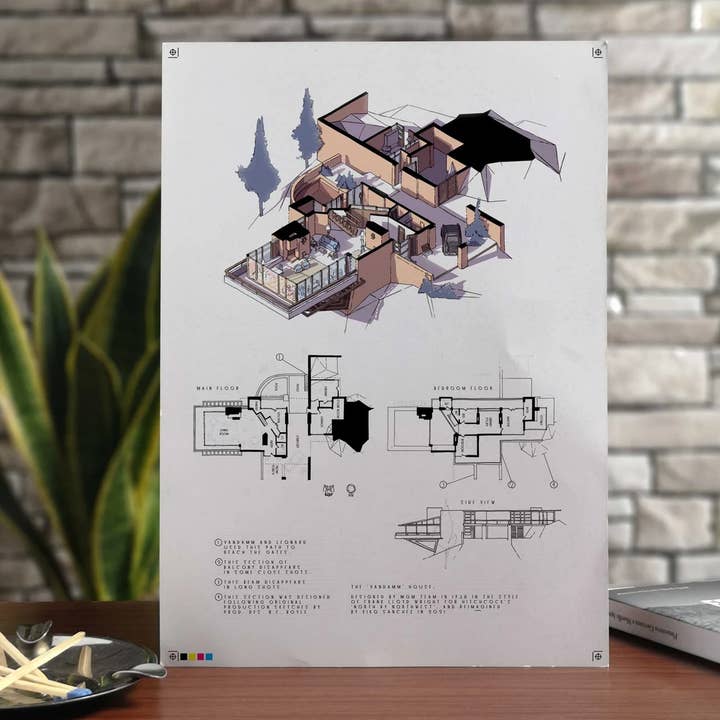 KikoIlustrador - Wholesale Art Print - VANDAMM house plan - North by Northwest0