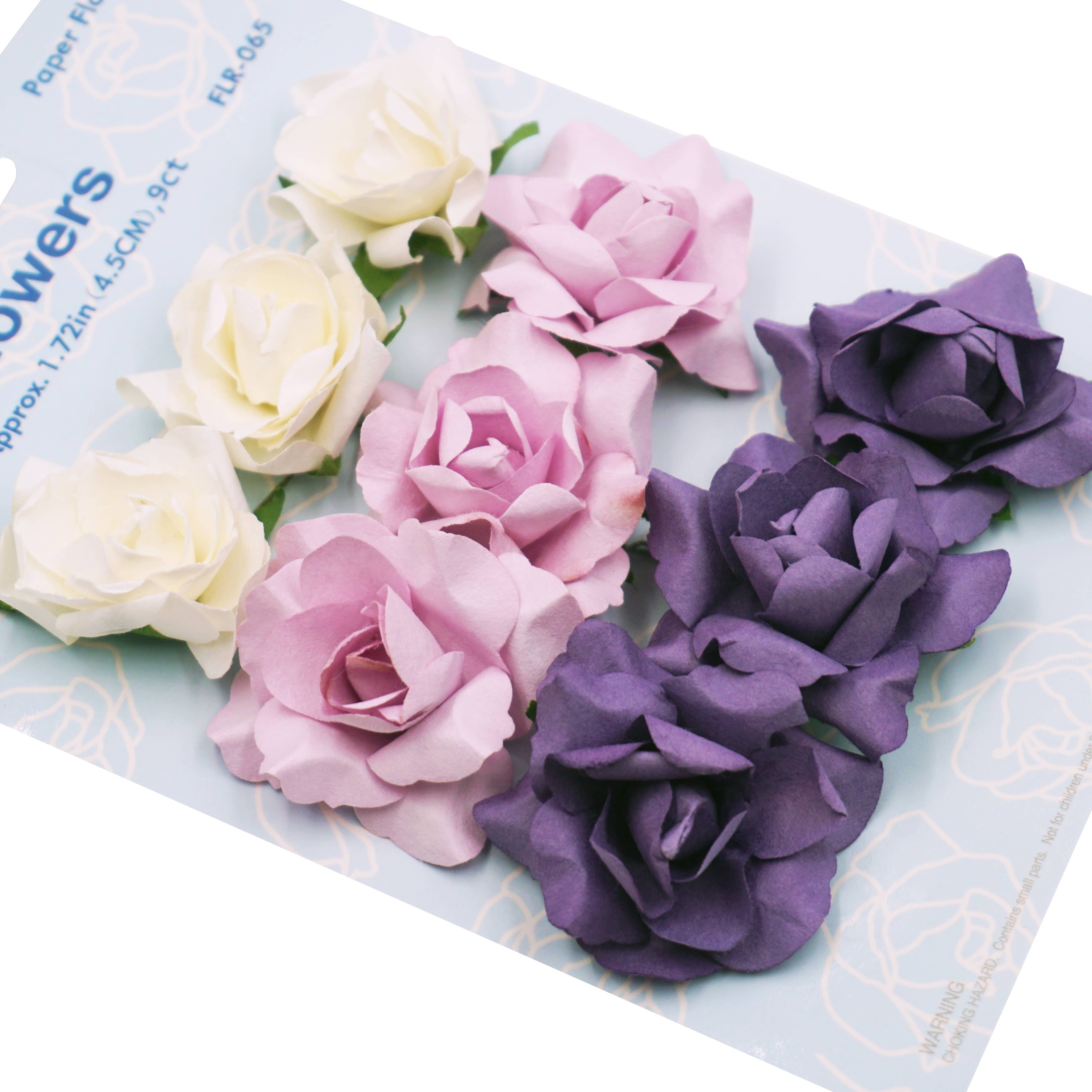 Angels Craft - Vente Fleurs artificielles - Fleurs en papier 1,72 po (roses) avec fil, 9 carats3