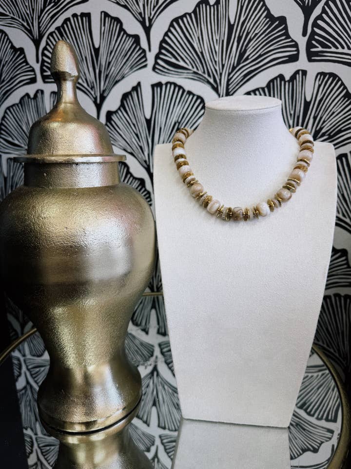 Golden Grain Necklace for wholesale by Fashionably Fitted