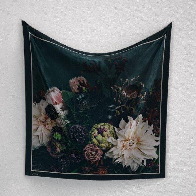 Shadow Bloom : Square Silk Scarf for wholesale by Artifact.