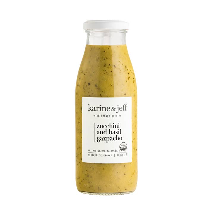 Zucchini and basil gazpacho for wholesale by Karine & Jeff