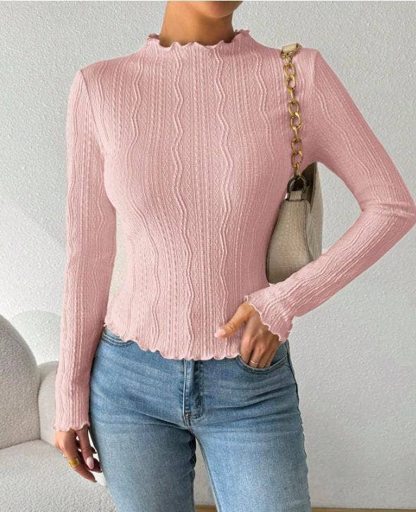 Rosa Clothing - Wholesale T-Shirt - Women's - Textured long-sleeved top base layer