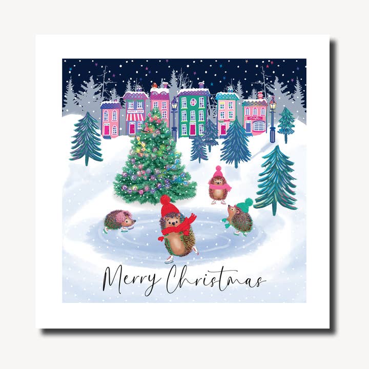 Igelkottsskridskoåkare | Vinterunder | Julkort för wholesale av Marina B