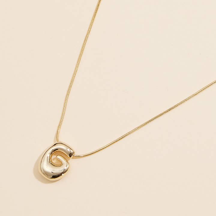 Frem - Wholesale Pendant/Charm Necklace - 16 Assorted Pack of Bubble Design Initial Short Necklaces16