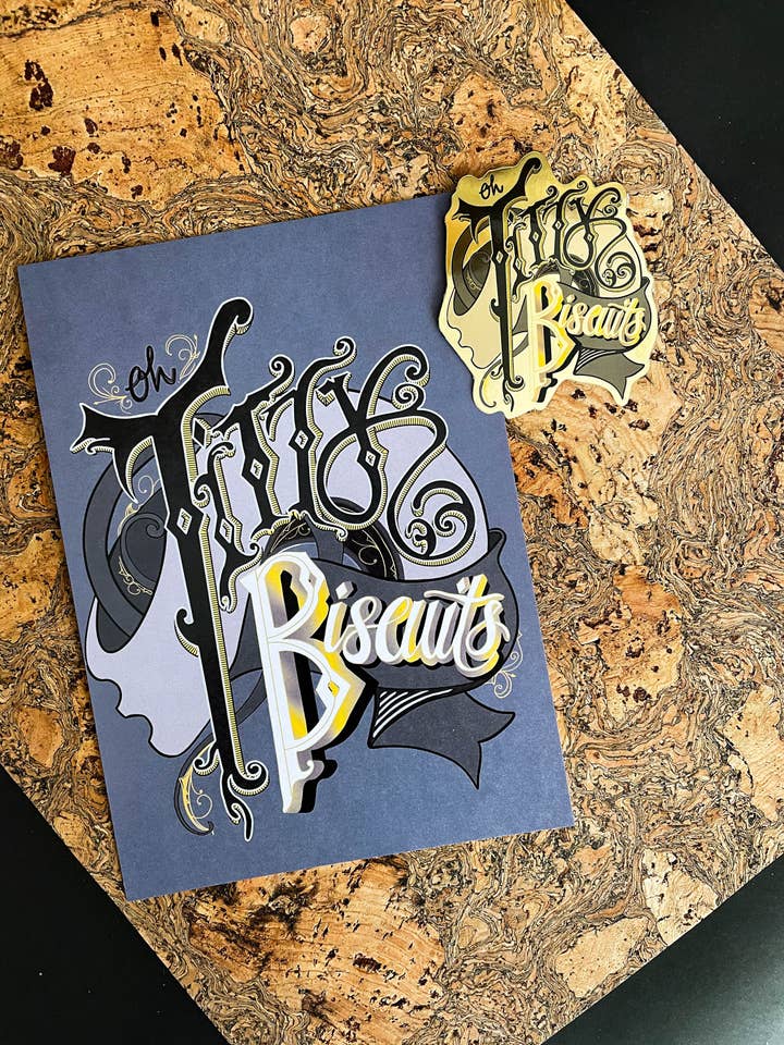 Unhöfliches Kunstwerk Oh Titty Biscuits A5 Druck/Unhöfliches für den Großhandel von Beautifully Rude