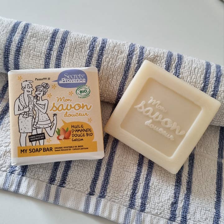 Secrets de Provence - Vente Pains de savon - Savon BIO à l'huile d'Amande douce parfum Calisson