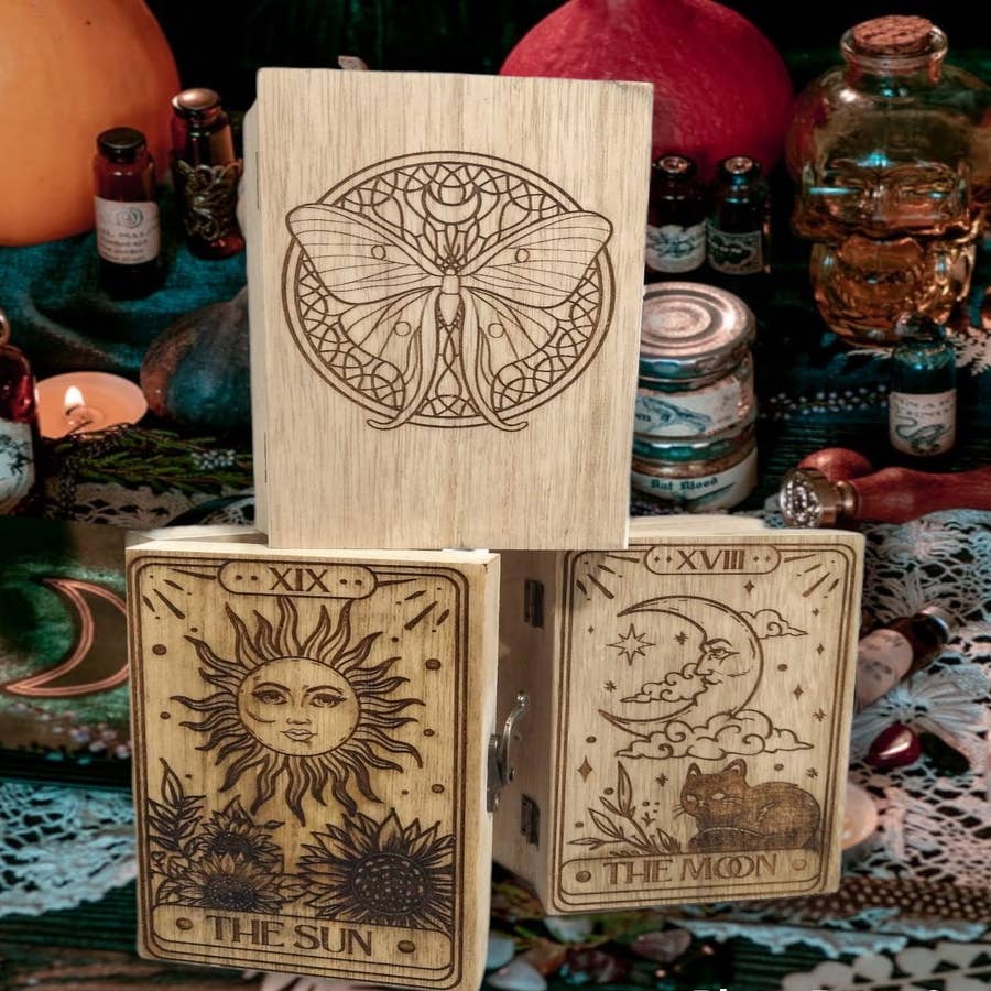 Purchase Wholesale wooden tarot box. Free Returns & Net 60 Terms on Faire