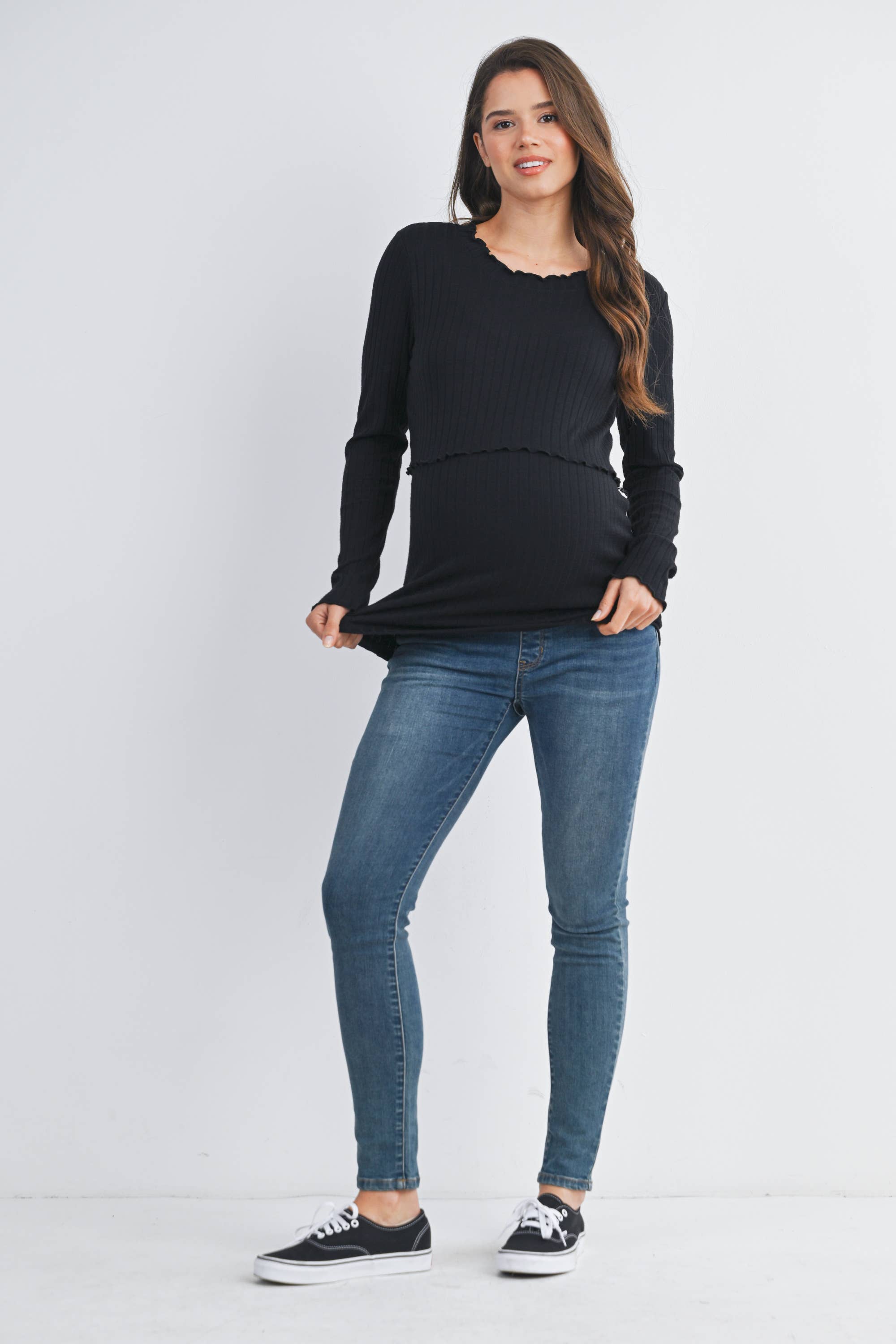 Hello Miz - Wholesale Nursing Top - Maternity - Ribbed Knit Long Sleeve Nursing Maternity Top17