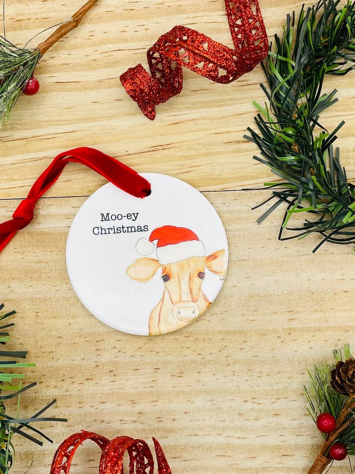 Moo-ey kerstornament voor wholesale door Krafty Inc