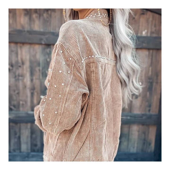 kycozy – wholesale Jacket – Women's – Stylish Corduroy Short Jacket With Rivets For Casual Wear3