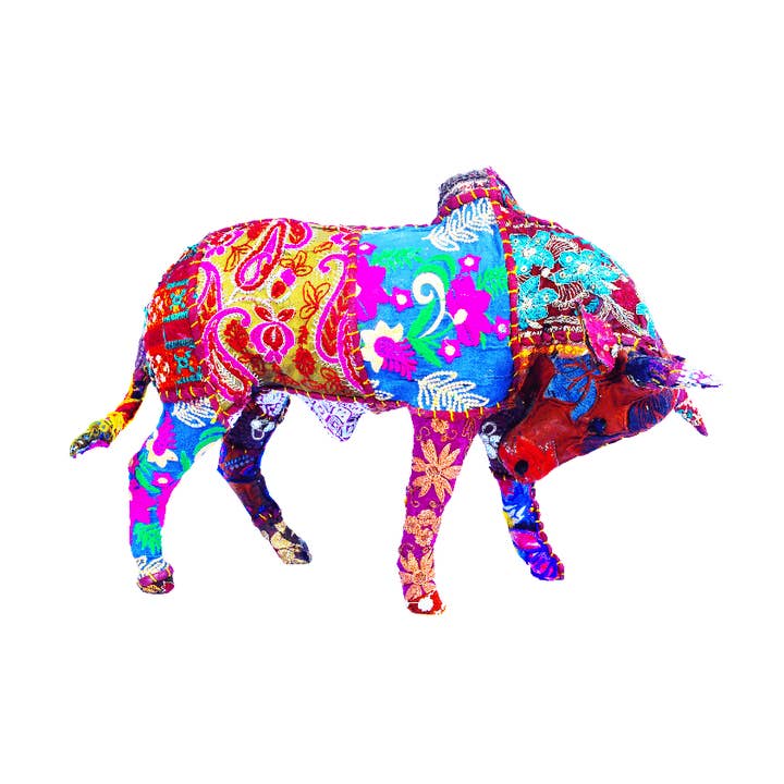 Handgefertigte Stoff-Stierstatue | Umweltfreundliche rustikale Dekoration für den Großhandel von Something wild