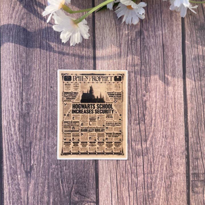 Hogwarts Security Daily Prophet Harry Potter Sticker/Magnet for wholesale by JG Sticker Shop