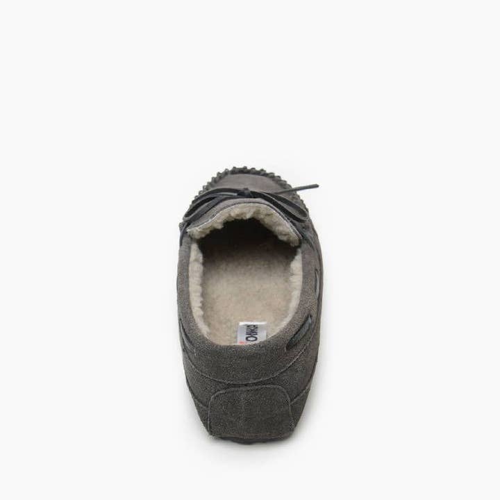 Minnetonka - Vente Chaussons – homme - Pantoufles à enfiler doublées de poils Casey en daim pour hommes3