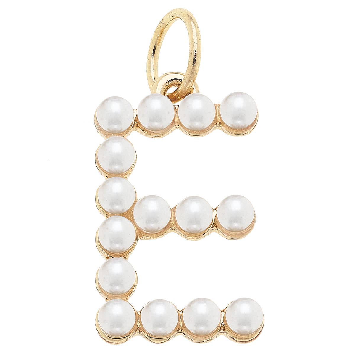Canvas Style - Wholesale Individual Charm/Pendant - Pearl-Studded Letter Charm in Ivory12