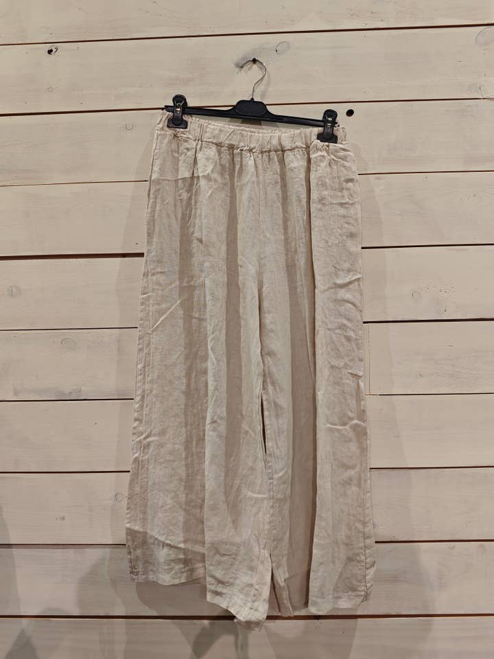 Linos y Textiles - Wholesale Pants - Women's - REF 6272 WIDE LEG MIDI PANTS 100% LINEN