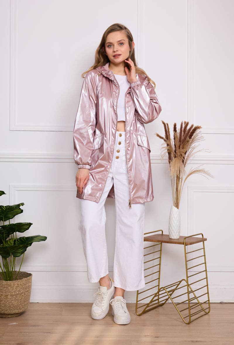 SOFTY - Vente Veste – femme - Blouson à capuche imperméable effet irisé S56025