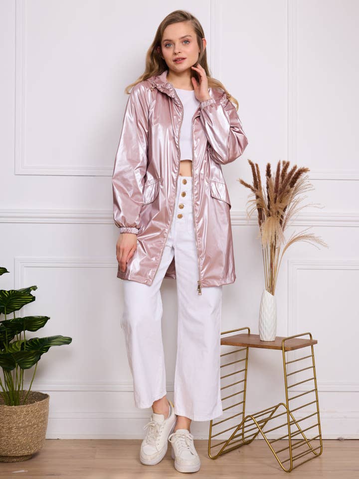 SOFTY - Vente Veste – femme - Blouson à capuche imperméable effet irisé S56025