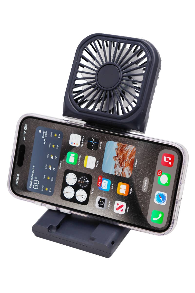 Cap Zone - Vente Ventilateur électrique portatif - Ventilateur électrique portable pliable avec support téléphone1