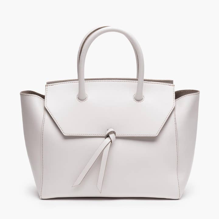 Loren Midi Leather Tote Bag - Cream for wholesale by ALEXANDRA DE CURTIS