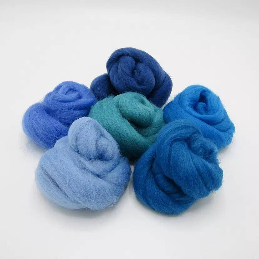 Feather Felts – wholesale Craft supplies – Blue - Wool Bundle3