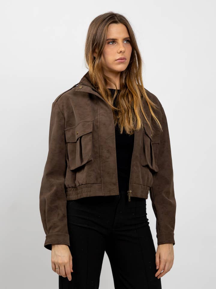 KZELL PARIS - Wholesale Jacket - Women's - WATERPROOF SUEDE-EFFECT SHORT JACKET5