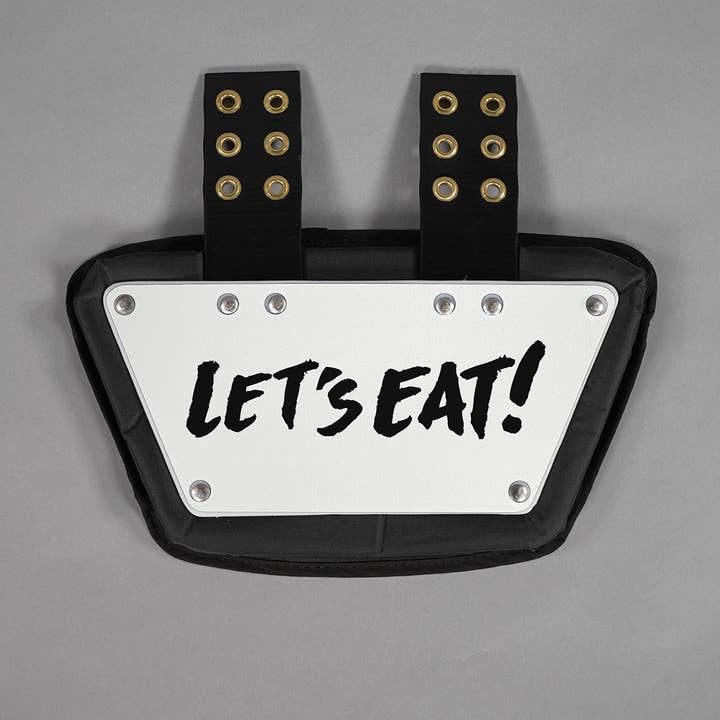 White Let's Eat Sticker for Back Plate for wholesale on Faire15