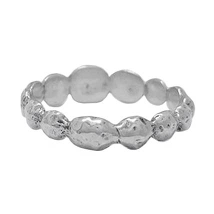 Bague en argent sterling martelé avec cercles pour la vente par SITA