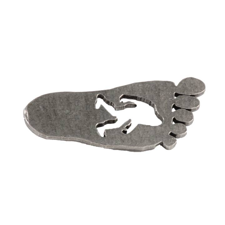 Sasquatch of Bigfoot Footprint tinnen reversspeld broche voor wholesale door Creative Pewter Designs