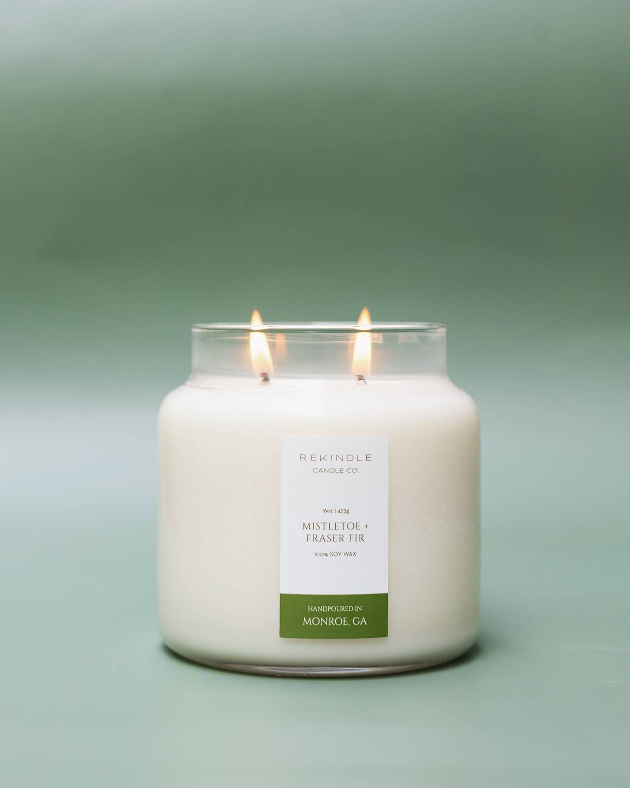 Rekindle Candle Co – Engroshandel Glaslys – Mistelten + Frasergran Soyavokslys3